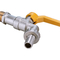 Il rubinetto di acqua d'ottone pesante del giardino della valvola della valvola con l'unione del tubo flessibile collega la maniglia gialla